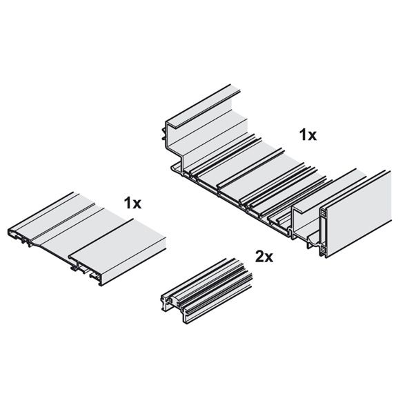 Bộ ray cho cửa trượt bằng mặt chiều rộng tủ 2331-3200mm Hafele 406.11.691