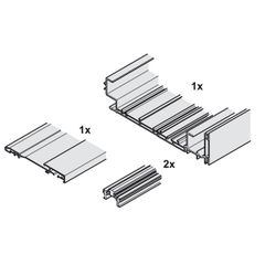 Bộ ray cho cửa trượt bằng mặt chiều rộng tủ 2331-3200mm Hafele 406.11.691