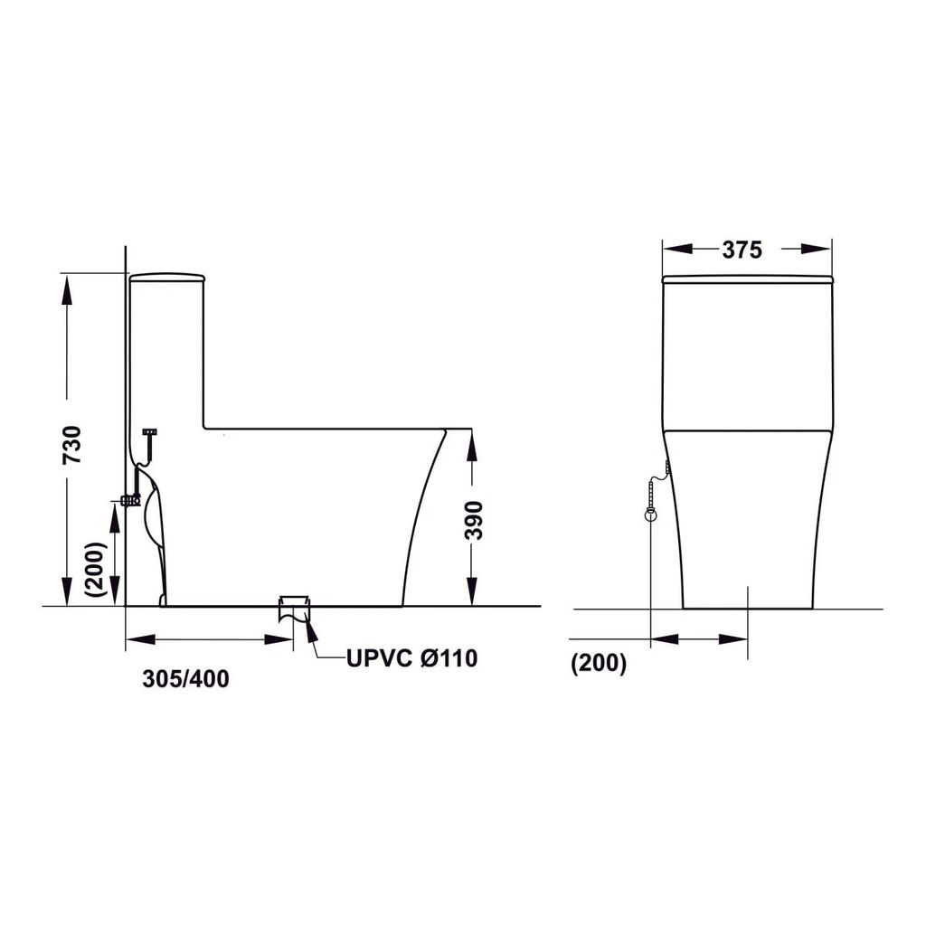 Combo Bồn cầu một khối + Nắp rửa thông minh Hafele 588.79.418