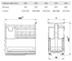 Giá dao thớt Hafele 400mm Inox 304 547.11.005