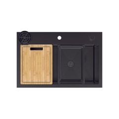 Chậu rửa chén Hafele 800mm HS25-SSN1S-8052 màu Đen 567.24.489