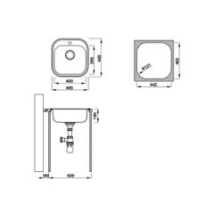 Chậu rửa chén Hafele 465mm HS19-SSN1R50 567.23.083