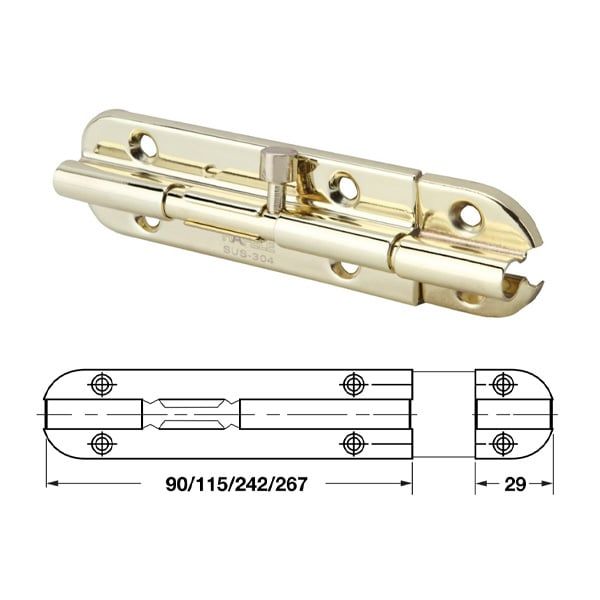 Chốt cửa DIY Hafele - màu Đồng bóng 489.71.321