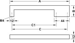 Tay nắm tủ Hafele Trắng mờ 172x32mm 110.34.356