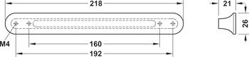 Tay nắm tủ Hafele, màu chì 106.61.464