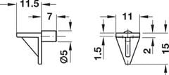 Bas đỡ kệ bằng nhựa Häfele 283.63.715