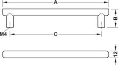 Tay nắm tủ Hafele, màu champage 186x31mm 106.60.614