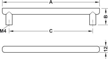Tay nắm tủ Hafele, Chrome bóng 218 x 31mm 106.60.216