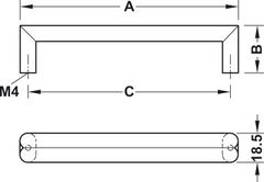 Tay nắm tủ Hafele, màu đồng rêu 170x30mm 106.61.034