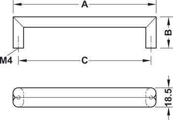 Tay nắm tủ Hafele, màu đồng rêu 138x30mm 106.61.033