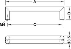 Tay nắm tủ Hafele, màu đồng rêu 138x30mm 106.61.033