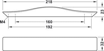 Tay nắm tủ Hafele mạ crom bóng 218mm 106.62.286