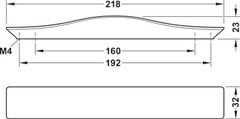 Tay nắm tủ Hafele mạ crom bóng 218mm 106.62.286
