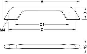Tay nắm tủ Hafele, Chrome bóng 340x30mm 106.61.217