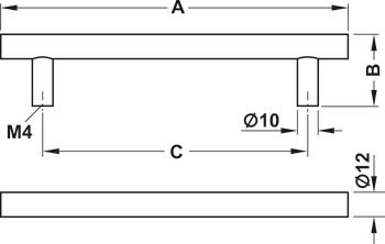 Tay nắm Inox Hafele 296mm 155.01.414