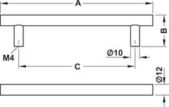 Tay nắm Inox Hafele 392mm 155.01.407