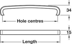 Tay nắm tủ Hafele Chrome bóng 172x34mm 106.69.276