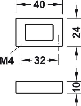 Tay nắm tủ Hafele Chrome bóng 40x24mm 110.34.271