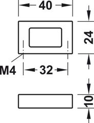 Tay nắm tủ Hafele Chrome bóng 40x24mm 110.34.271