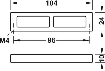 Tay nắm tủ Hafele Nicken mờ 104x24mm 110.34.674