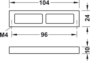 Tay nắm tủ Hafele Chrome bóng 104x24mm 110.34.274