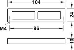 Tay nắm tủ Hafele Chrome bóng 104x24mm 110.34.274