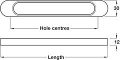 Tay nắm tủ Hafele Nicken mờ 196x30mm 110.34.616