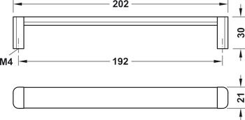 Tay nắm tủ Hafele Đen,mạ chrome bóng 106.69.227