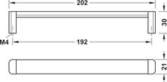 Tay nắm tủ Hafele Nicken mờ,trắng 106.69.617
