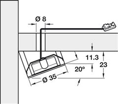 Nắp che lắp nổi hình tròn màu bạc Hafele 833.72.832