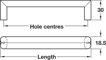 Tay nắm tủ Hafele, màu đồng rêu 170x30mm 106.61.034