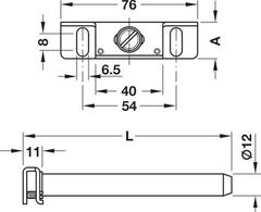 Chốt đỡ kệ âm gắn tường 110mm Hafele 283.33.930