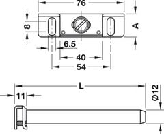 Chốt đỡ kệ âm gắn tường 100mm 283.33.931