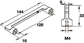 Tay nắm tủ Hafele, chrome bóng 144 x 32mm 106.61.223