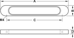 Tay nắm tủ Hafele Chrome bóng 228x30mm 110.34.217