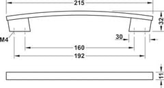 Tay nắm tủ Hafele Đen mờ 110.34.327