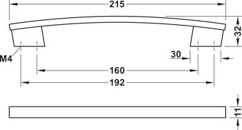 Tay nắm tủ Hafele Trắng mờ 110.34.328