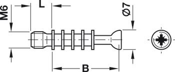 Chốt nối M6 ren 7.5mm Hafele 262.28.642