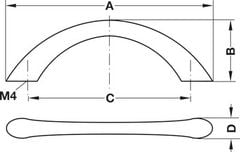 Tay nắm Inox mạ crom mờ Hafele 113mm 155.00.471
