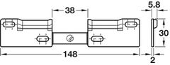 Đế gắn tường cho bas treo tủ 290.41.990