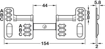 Đế gắn tường cho bas treo tủ 290.41.991