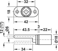 Khóa tủ 3 ngăn chìa sắt Hafele 234.98.611