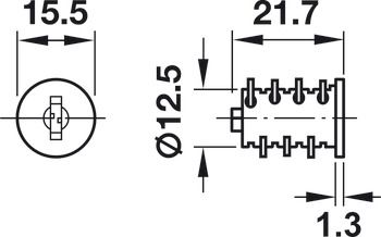Ruột khóa Hafele 210.40.600
