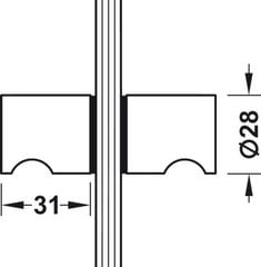 Tay nắm phòng tắm kính Hafele 981.53.272