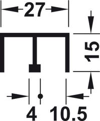 Ray dẫn hướng đôi 5m, bên trên, bắt vít - độ dày kính: 6 mm, 8 mm 415.10.805