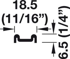 Ray trượt đôi 5m, bên dưới, bắt vít - độ dày kính 6 và 8mm 415.11.605