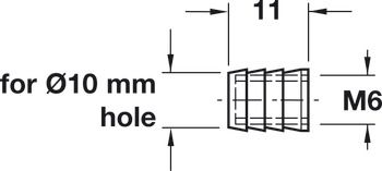 Tắc kê M6 dài 11mm Hafele 039.33.266