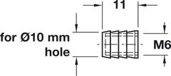 Tắc kê M6 dài 11mm Hafele 039.33.266