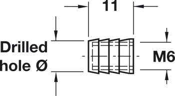 Tắc kê M6 dài 11mm Hafele 039.33.266