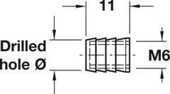 Tắc kê M6 dài 11mm Hafele 039.33.266